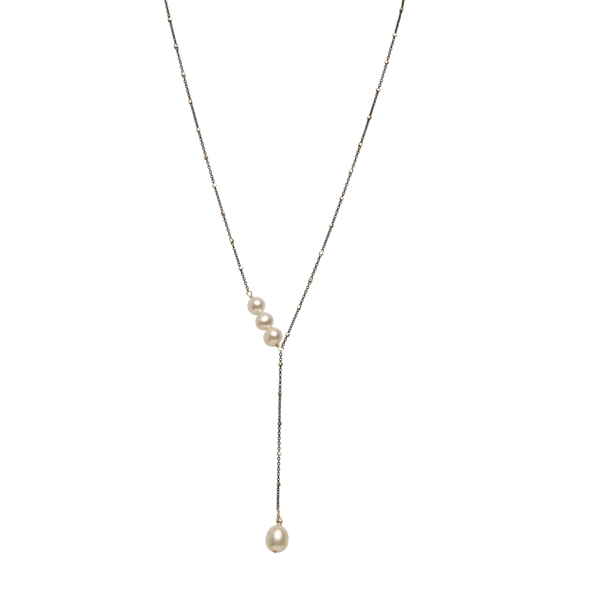 Black & White Pearl Pendant Necklace | Freshwater Cultured Pearls on Oxidized Sterling Silver Chain Jewelry,Necklace,Choker Bourdage Pearl Jewelry    sherri bourdage