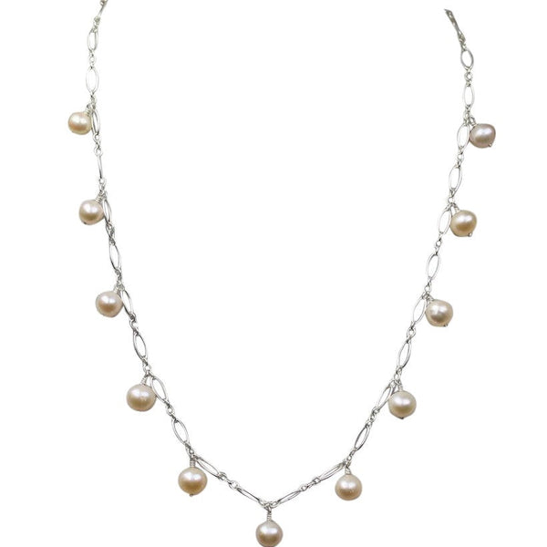 Real Pearl Dainty Choker Necklace | Professional Jewelry | Pearls on Chain Jewelry,Necklace,Choker Bourdage Pearl Jewelry Sterling Silver 15"  sherri bourdage