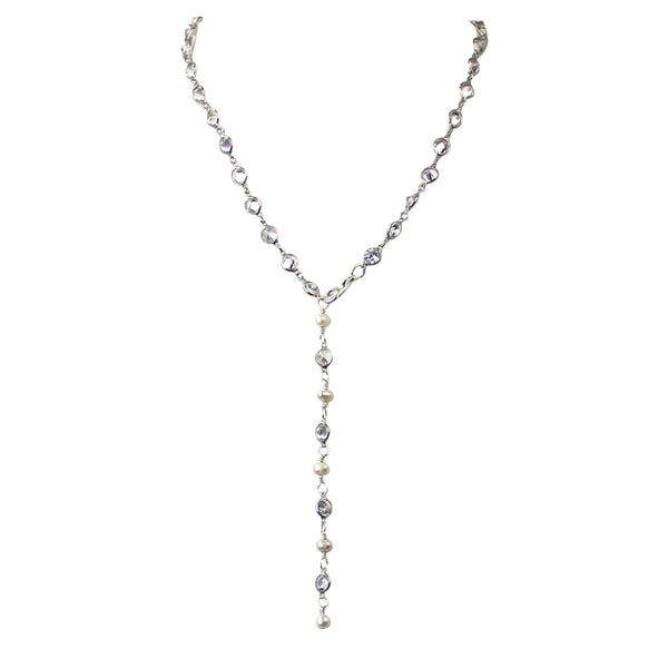 Large Baroque Pearl Pendant Necklace with Cubic Zirconium Accents | 15x20mm Freshwater Cultured Jewelry, Necklace, Choker Bourdage Pearl Jewelry    sherri bourdage