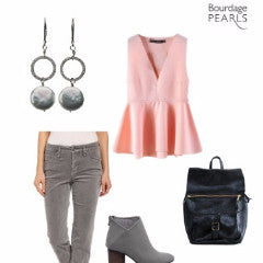 Pearl Earrings Coin and Hoop | Genuine Cultured Pearls Jewelry,Earrings Bourdage Pearl Jewelry    sherri bourdage