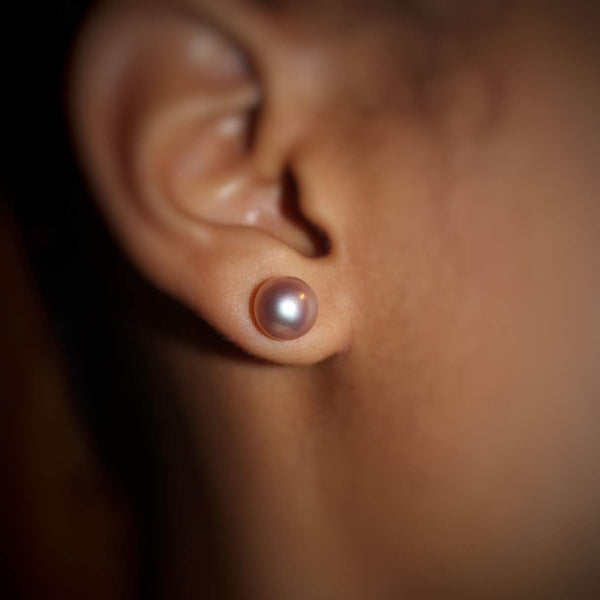 Pink Earrings (8mm) | Cultured Freshwater Stud Earrings Jewelry,Earrings Bourdage Pearl Jewelry    sherri bourdage