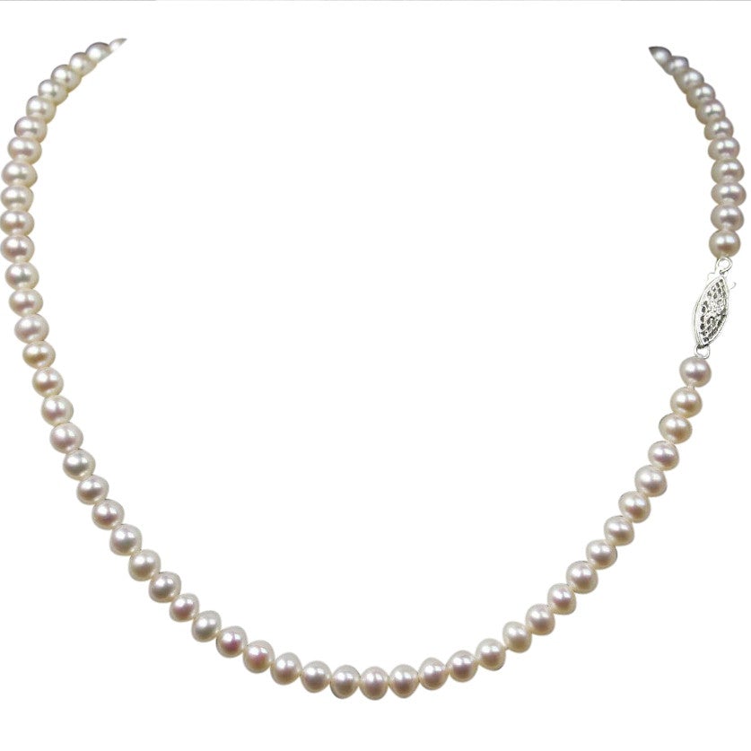 Single Strand Pearl Choker Necklace | AAA 6-6.5 mm Natural White Freshwater Cultured Jewelry,Necklace,Choker Bourdage Pearl Jewelry    sherri bourdage