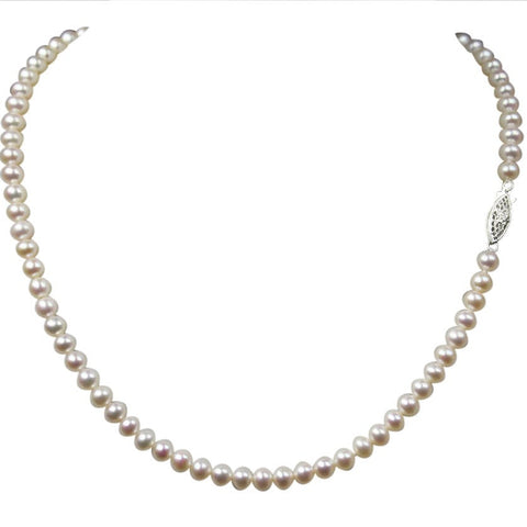Single Strand Pearl Choker Necklace | AAA 6-6.5 mm Natural White Freshwater Cultured Jewelry,Necklace,Choker Bourdage Pearl Jewelry    sherri bourdage
